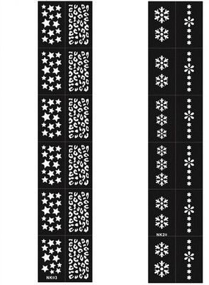 

Jinny International Star & Snow flake design Stencil Stickers(Black)