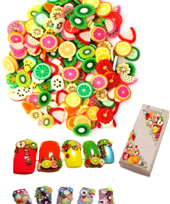 

SENECIO™ 100Pcs Mix Colors 3D Clay Varient Designs Nail Art Slice Tips Decoration(Multicolor)