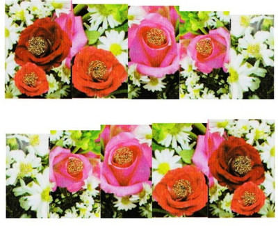 

SENECIO™ Multicolor Rose Floral Lace Full Wraps Nail Art Manicure Decals Water Transfer Stickers 1 Sheet(Multicolor)
