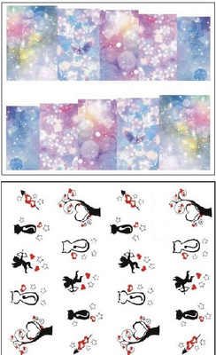 

Jenna Manicure Water Transfer Nail Art Decals Stickers- Sapphire Series NR-154(White)