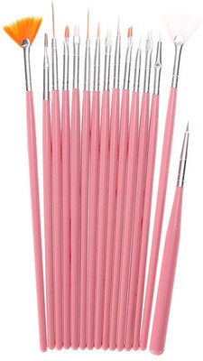 

Topnail 15pcs Pink Nail Art Design Painting Drawing UV Polish Brush Tools Set Kit(Pink)