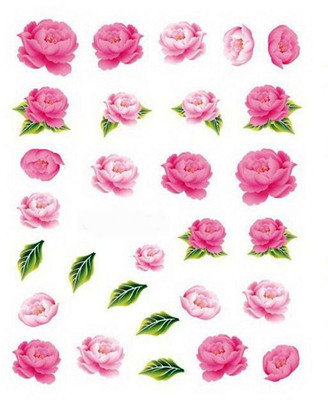 

SENECIO™ Rose Pink Floral Nail Art Manicure Decals Water Transfer Stickers 1 Sheet(Rose Pink)