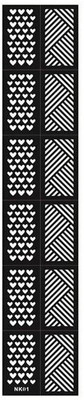

Jinny International 12 Tips/Sheet Heart shaped Nail Art Manicure Stencil Stickers(Black)
