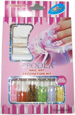 

Opoola Nail Art Decoration Kit with Glue Stick(Multicolor)