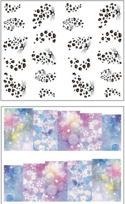 

Jenna Manicure Water Transfer Nail Art Decals Stickers- Sapphire Series NR-091(Multicolor)