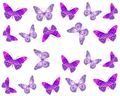 

SENECIO™ Fantastic Purple Butterfly French Nail Art Manicure Decals Water Transfer Stickers 1Sheet(Purple)