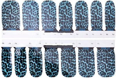 

STZ Self adhesive leopard print full cover nail stickers, blue.(multicolor)