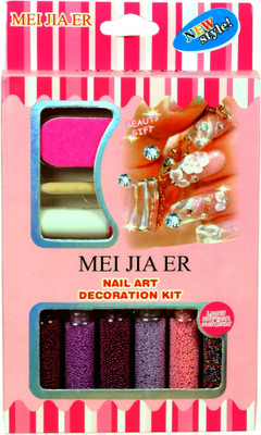 

MEI JIA ER NAIL ART DECORATION KIT (THIN BALL TYPE) WITH GLUE STICK(MULTICOLOR)