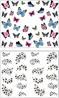 

Jenna Manicure Water Transfer Nail Art Decals Stickers- Sapphire Series NR-072(Multicolor)