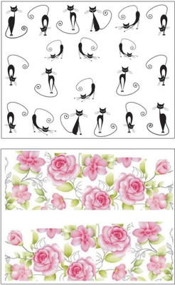 

Jenna Manicure Water Transfer Nail Art Decals Stickers- Sapphire Series NR-060(Multicolor)