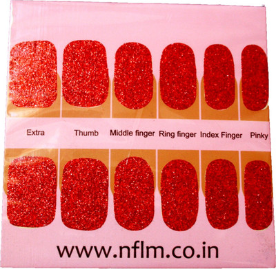 

NFLM Designer Nailwear Red Glitter(Red)