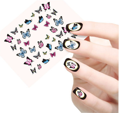 

Jenna Manicure Water Transfer Nail Art Decals Stickers- Sapphire Series NR-077(Multicolor)
