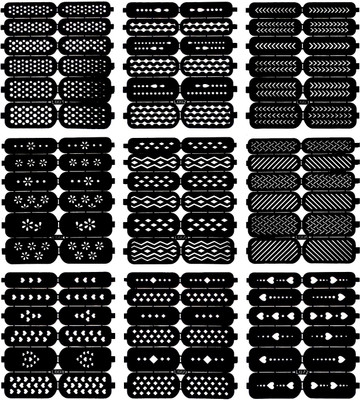

Lifestyle-You 9 Sheets Nail Art Stencils SET A(Black)