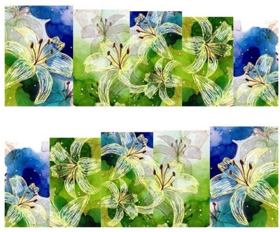 

Azzuro Manicure Water Transfer Nail Art Decals Stickers(Olive Blue)