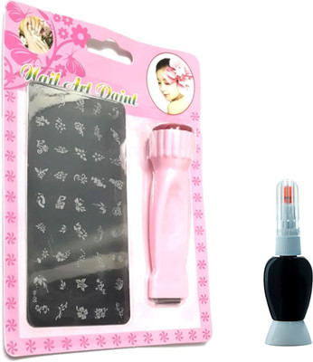 

Iris 7 NAIL ART STAMP KIT WITH BLACK NAIL POLISH(Black)