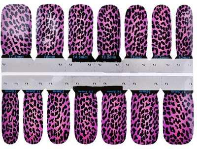 

STZ Self adhesive leopard print full cover nail stickers.(multicolor)