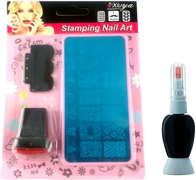 

Iris 7 Premium Stamp Kit With Black Nail Polish(NIL)