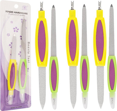 

Adbeni Professional Quality Multi Color Nail File With Trimmer Pack of 3(Set of 3)