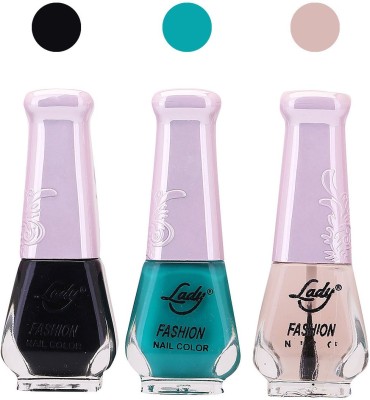 

Lady Fashion Nail Polish 2508201617 Black,Green,Transparent,(Pack of 3)