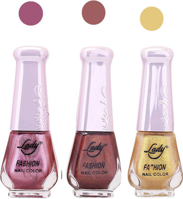 

Lady Fashion Nail Polish 091020160101 Magenta,Brown,Golden,(Pack of 3)