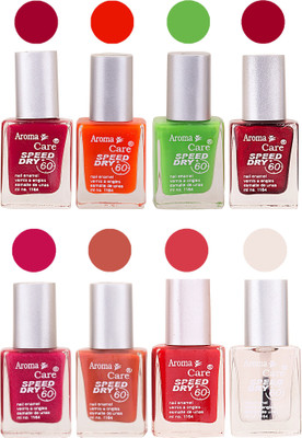 

Aroma Care Orange Matte Nail Polish Combo 01072016163 Maroon, Orange, Golden, Maroon, Green, Magenta, Light Orange, Red, Peach, Purple, Pink, Blue, Yellow, Black, Base Coat, Nude(Pack of 8)