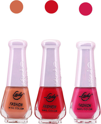 

Lady Fashion Nail Polish2708201602 Nude,Red,Pink,(Pack of 3)