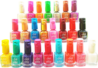 

Lady Fashion Insta Dry Pure Colour Nail polish(Set Of 24 Nail Polish)) Matte Multicolor