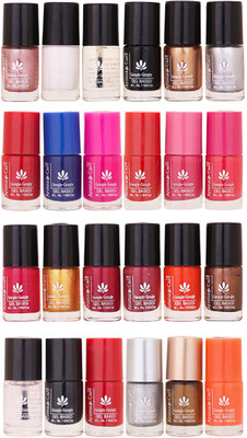 

Aroma Care MAB Multicolor 2 in 1 Color Cap Nail Polish Sets in Wholesale Rate ( Set No. 134) Yellow, Blue, Magenta, Red, Nude, Peach, Base Coat, Black, Red, Silver, Golden, Orange(Pack of 24)