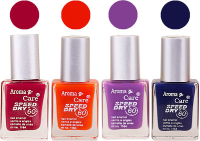 

Aroma Care Maroon Nail Polish Combo 25062016118 Maroon, Orange, Purple, Blue(Pack of 4)