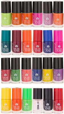 

Aroma Care MAB Multicolor 2 in 1 Color Cap Nail Polish Sets in Wholesale Rate ( Set No. 44) Green, Brown, Orange, Yellow, Blue, Magenta, Yellow, Orange, Neon Green, Base Coat, Black, Red(Pack of 24)