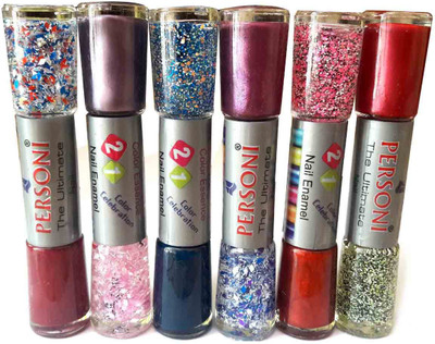 

Personi 2 IN 1 NAIL POLISH Pack of 6 Multicolor