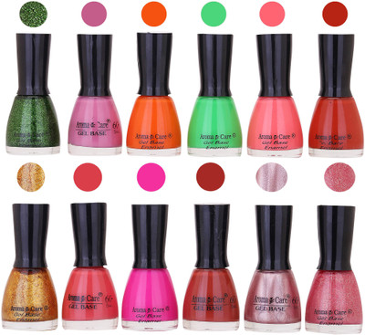 

Aroma Care Wholesale Rate Nail Polish Combo Set of 12 Pcs ( Multicolor) 08 Green, Pink, Orange, Light Green, Pink, Red, Golden Sparkle, Peach, Neon Pink, Brown, Pink Glaiter, Maganta Glaiter(Pack of 12)