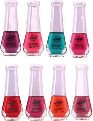 

Lady Fashion Trendy Nail Polish 21160 Multicolor,(Pack of 8)