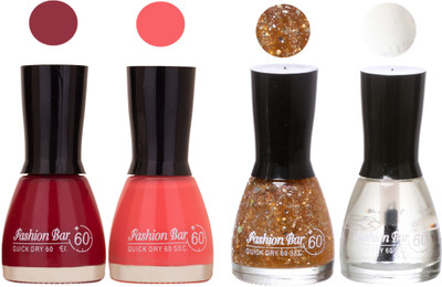 Flipkart - Fashion Bar New Multicolor Nail Polish Combo 125 Multicolor,(Pack of 4)