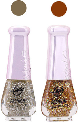 

Lady Fashion Glitter Nail Polish 2909201626 Aquamarine,Golden,(Pack of 2)