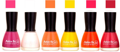 

Fashion Bar Long Stay Pack of 6 Unique Nail Polish Combo 306 Lite Pink,White, peach,yellow,Orange,pink(Pack of 6)