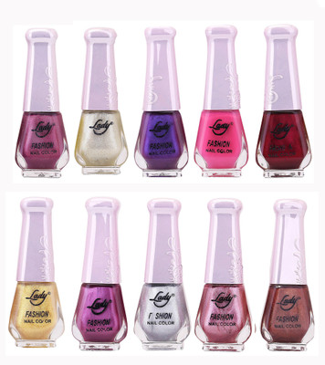 

Lady Fashion Wholesale Price Trendy Nail Polish 0303201717 Multicolor,(Pack of 10)
