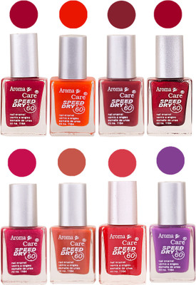 

Aroma Care Orange Matte Nail Polish Combo 01072016102 Maroon, Orange, Golden, Maroon, Green, Magenta, Light Orange, Red, Peach, Purple, Pink, Blue, Yellow, Black, Base Coat, Nude(Pack of 8)