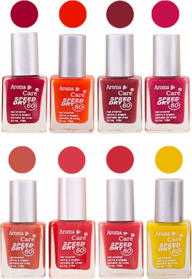 

Aroma Care Orange Matte Nail Polish Combo 01072016114 Maroon, Orange, Golden, Maroon, Green, Magenta, Light Orange, Red, Peach, Purple, Pink, Blue, Yellow, Black, Base Coat, Nude(Pack of 8)