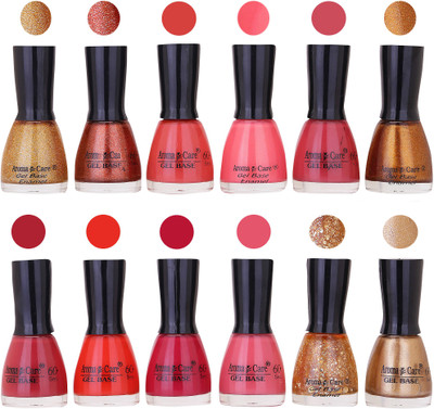 

Aroma Care Wholesale Rate Nail Polish Combo Set of 12 Pcs ( Multicolor) 29 Golden Sparkle, Brown Sparkle, Light Nude, Pink, Nude, Copper, Coffee, Redish Orange, Maganta, Peach, Golden Jerry, Golden Glaiter(Pack of 12)