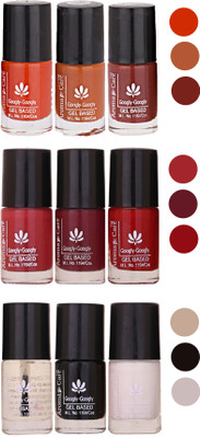 

Aroma Care Gel Based Nail Paint Set Of 9 Pcs Multicolor Set 143(Pack of 9)