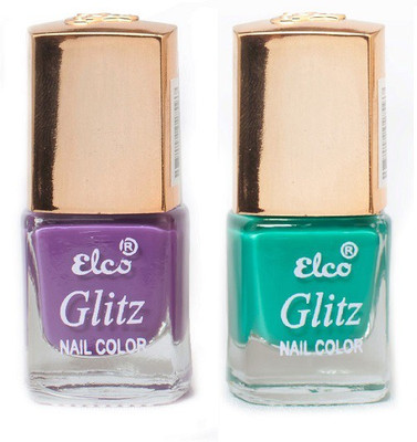 

Elco Glitz Premium Nail Enamel-Pack of 2 Lilac Purple, Sea Green