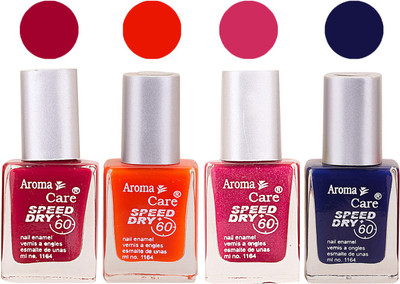 

Aroma Care Maroon Nail Polish Combo 25062016127 Maroon, Orange, Pink, Blue(Pack of 4)