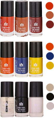 

Aroma Care Gel Based Nail Paint Set Of 9 Pcs Multicolor Set 138(Pack of 9)