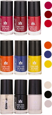 

Aroma Care Gel Based Nail Paint Set Of 9 Pcs Multicolor Set 124(Pack of 9)