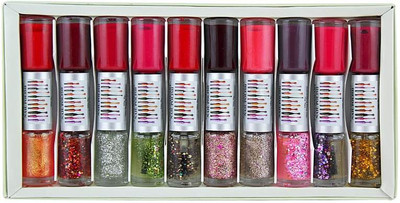 

Ear Lobe & Accessories 2- In-1 Nail Art Nail Polish10Pcs C Color T-82(Pack of 2)