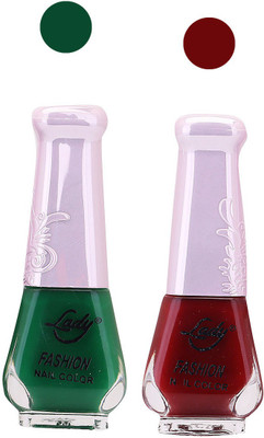 

Lady Fashion Nail Polish Combo 210820163 Green,Maroon,(Pack of 2)