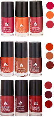 

Aroma Care Gel Based Nail Paint Set Of 9 Pcs Multicolor Set 74(Pack of 9)