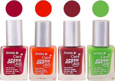 

Aroma Care Maroon Nail Polish Combo 2506201617 Maroon, Orange, Maroon, Green(Pack of 4)