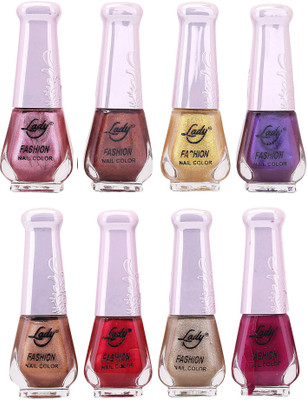 

Lady Fashion Trendy Nail Polish 21120 Multicolor,(Pack of 8)